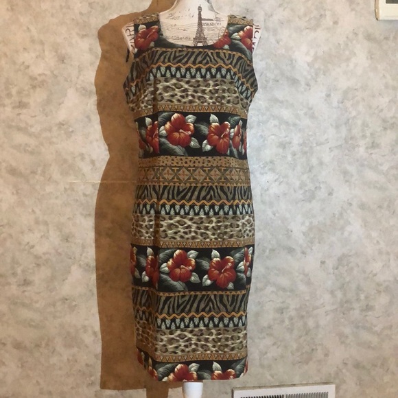 Kathie Lee Collection Dresses & Skirts - Kathie Lee Sleeveless Safari Floral Dress